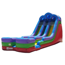 Dual20Slide20Retro20side20view 1741623607 18' Retro Rainbow Double Bay Inflatable Water Slide