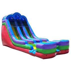 18' Retro Rainbow Double Bay Inflatable Water Slide