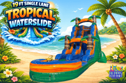 19 FT Single Lane Tropical Waterslide